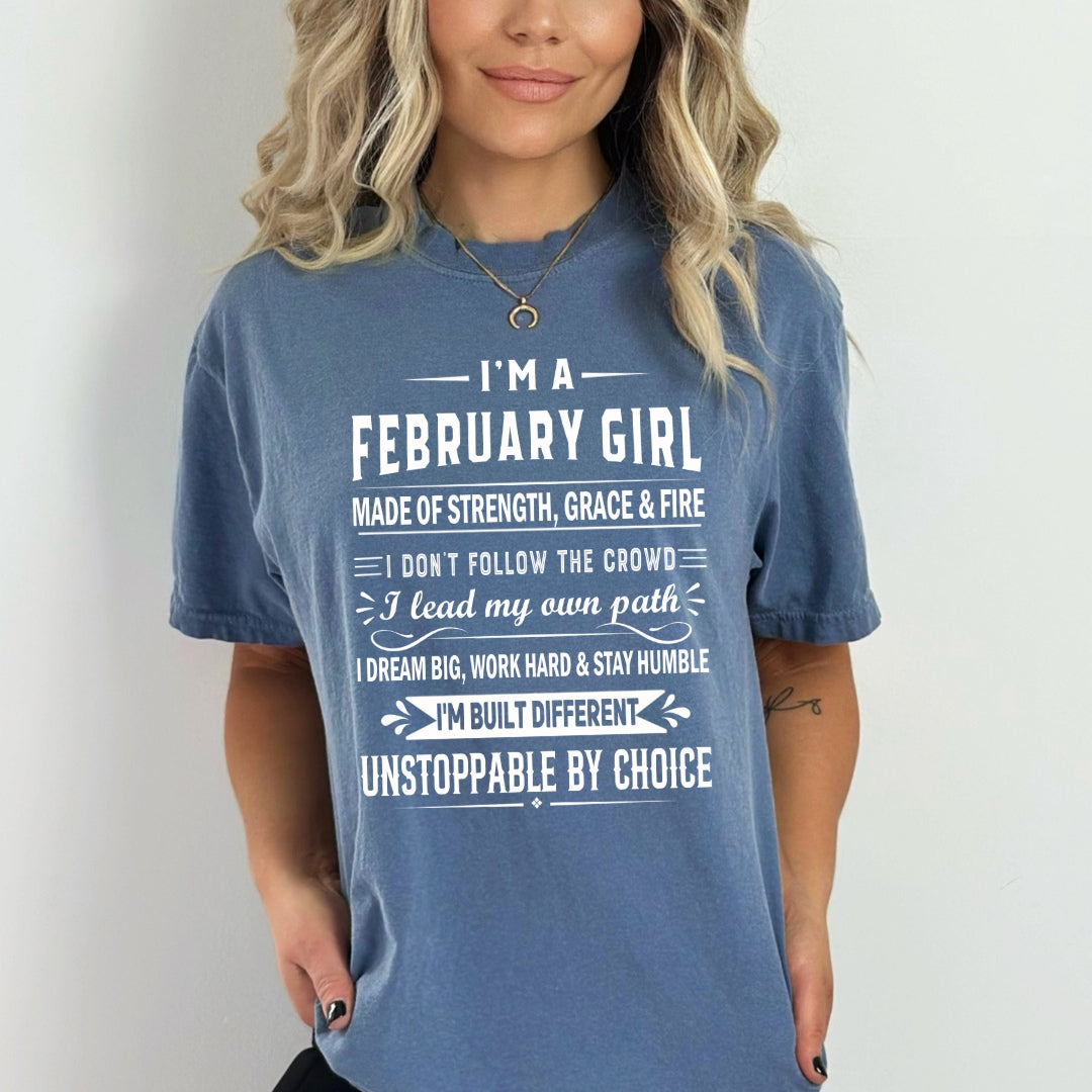 February Girl Unstoppable By Choice - Bella Canvas