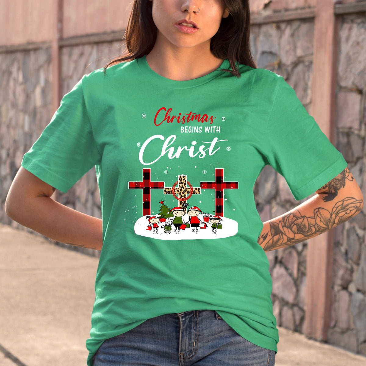 Christmas Began With Christ - Bella Canvas