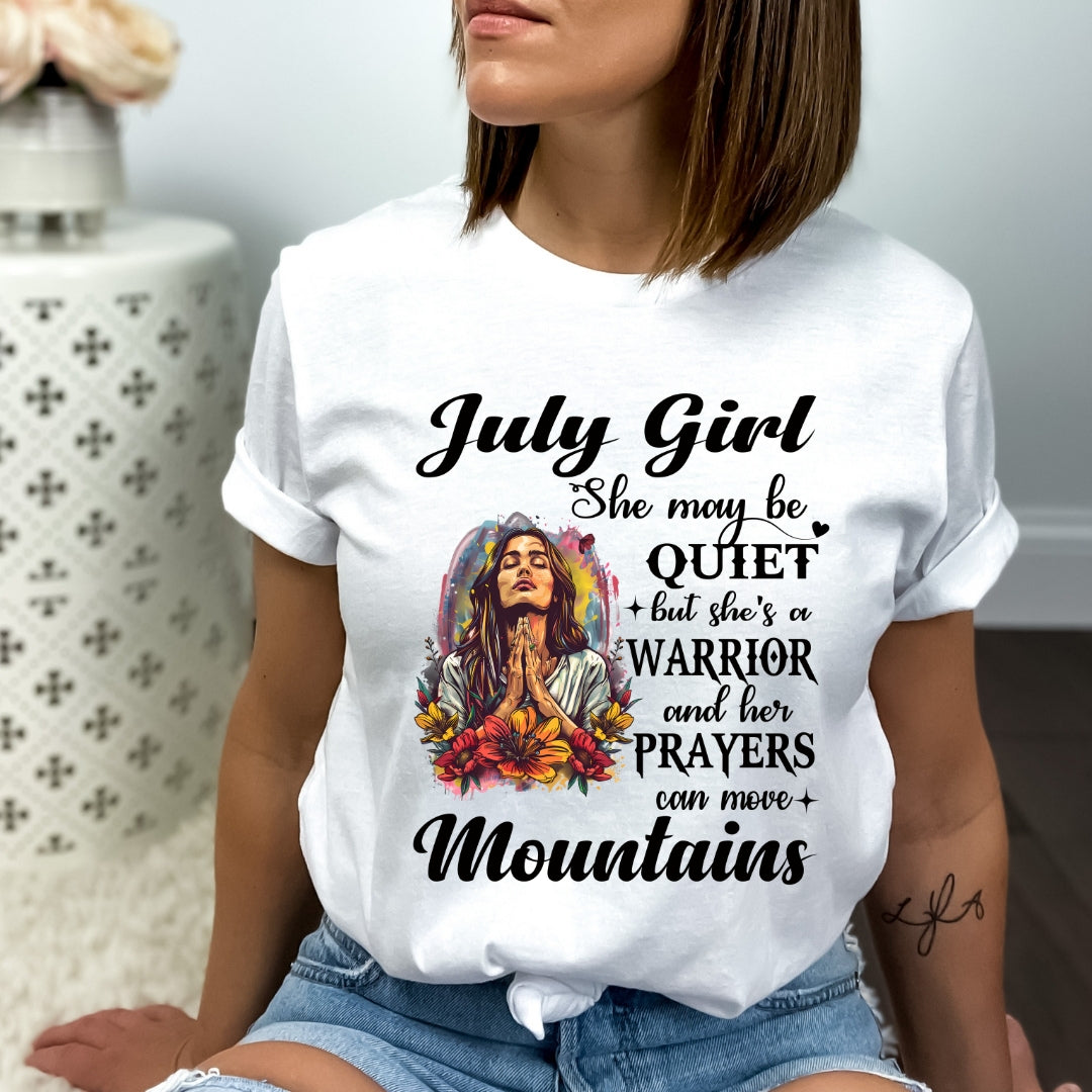 July Girl Prayers Can Move Mountains - Bella Canvas