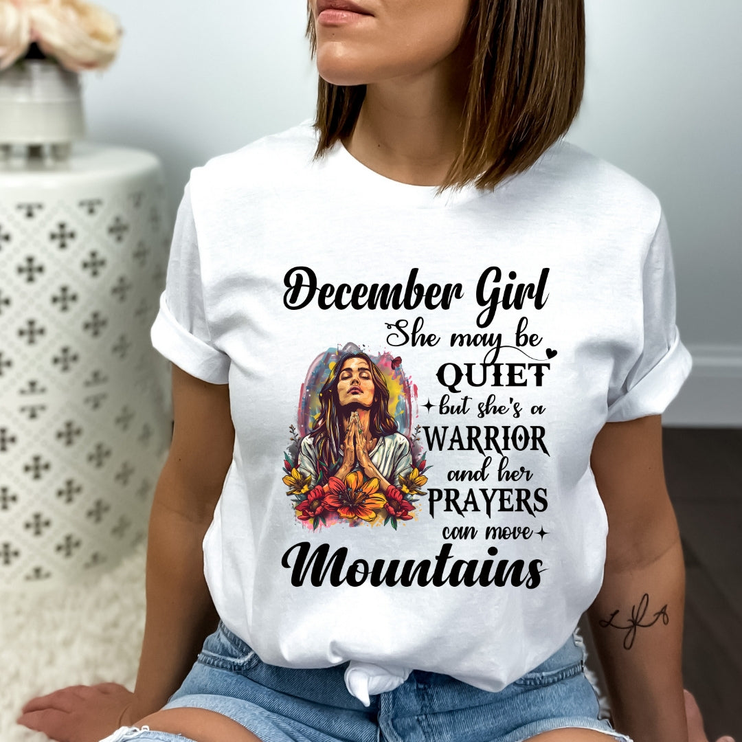 December Girl Prayers Can Move Mountains - Bella Canvas