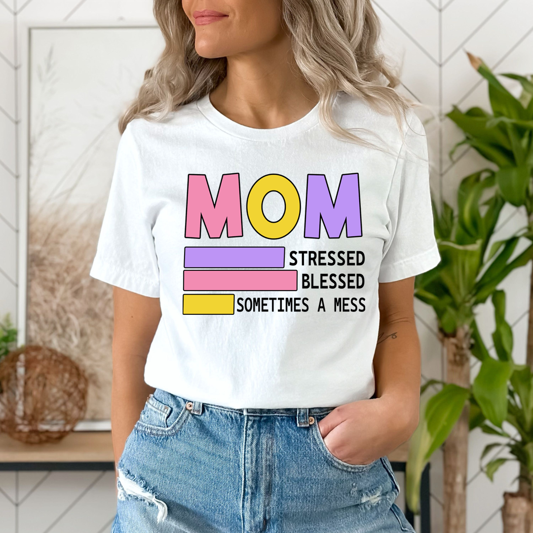 Mom Stressed Blessed Sometimes - Unisex T-Shirt