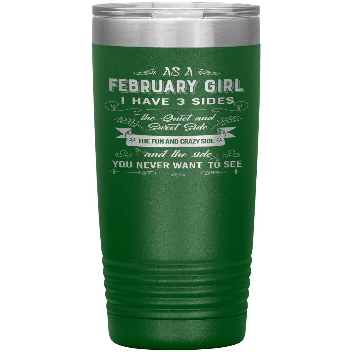 "February Girls 3 Sides"Tumbler.Buy For Family & Friends. Save Shipping.