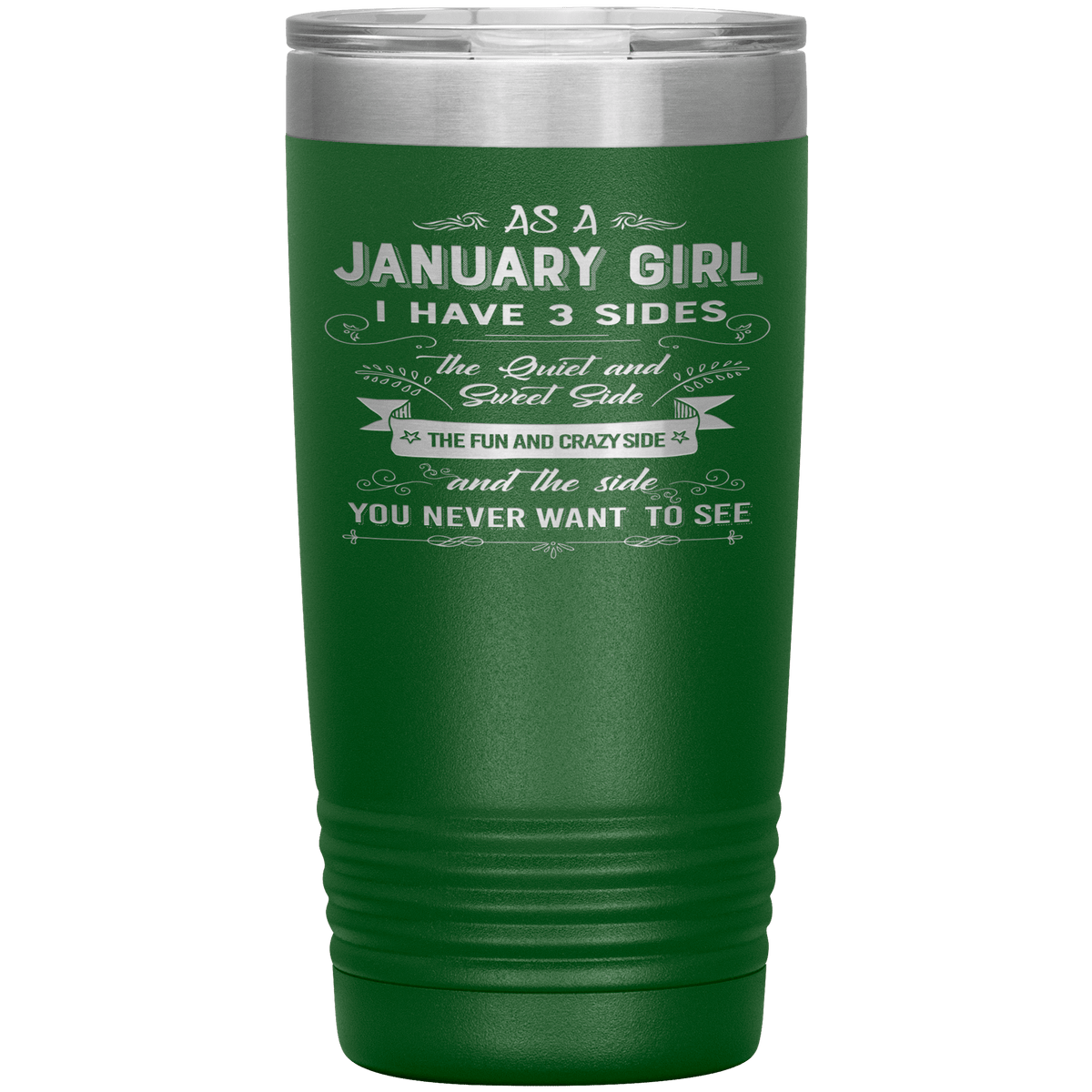 "January Girl 3 sides "Tumbler.Buy For Family & Friends. Save Shipping.