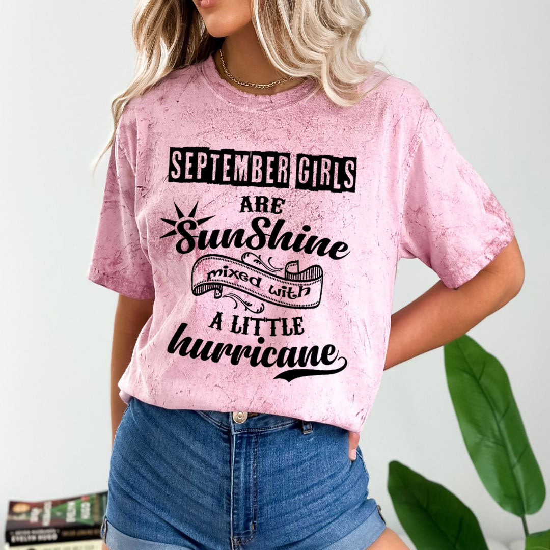 September Girls Are Sunshine - Unisex Tie-Dye Colorblast T-Shirt