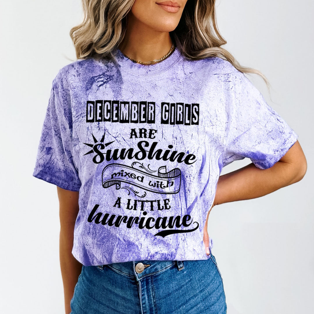 December Girls Are Sunshine - Unisex Tie-Dye Colorblast T-Shirt