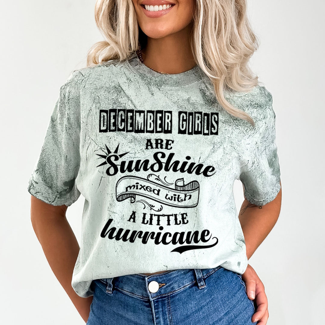 December Girls Are Sunshine - Unisex Tie-Dye Colorblast T-Shirt