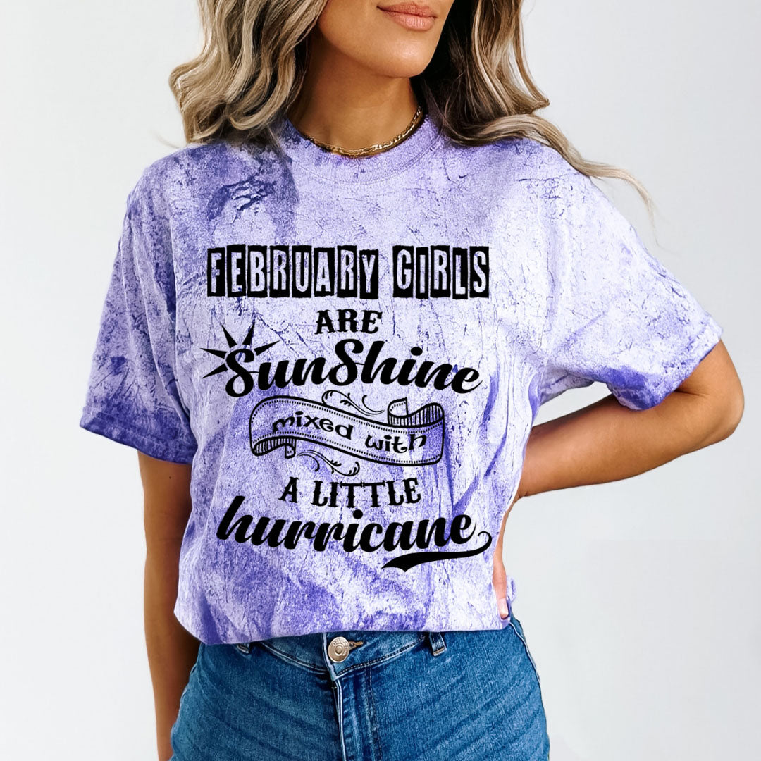 February Girls Are Sunshine - Unisex Tie-Dye Colorblast T-Shirt