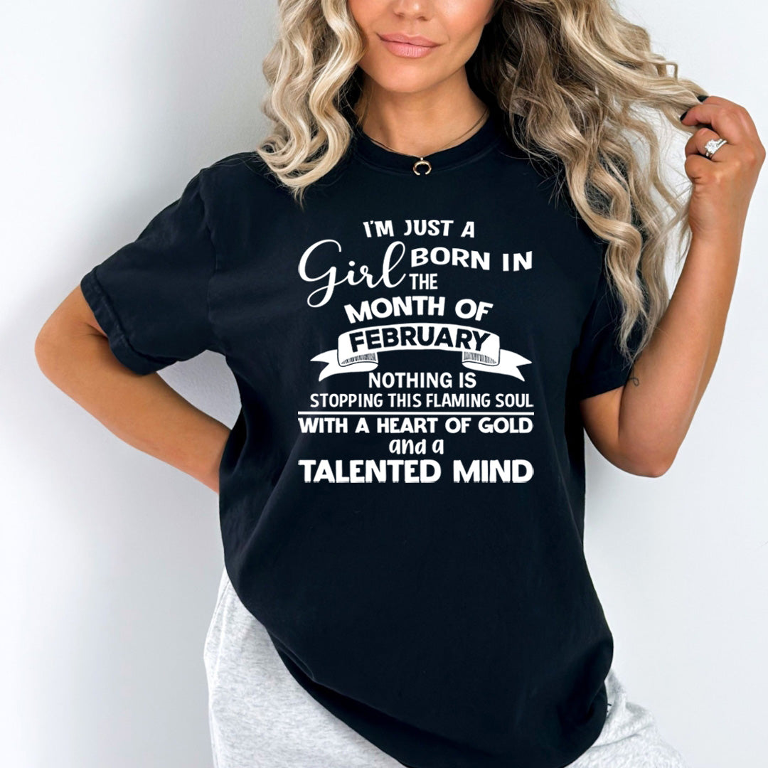 February Girl With A Heart Of Gold - Bella Canvas