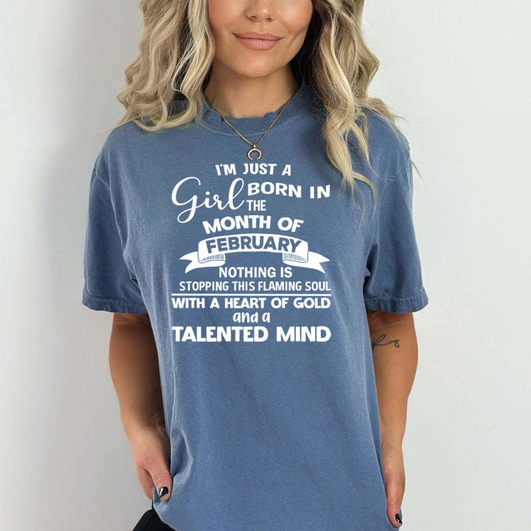 February Girl With A Heart Of Gold - Bella Canvas