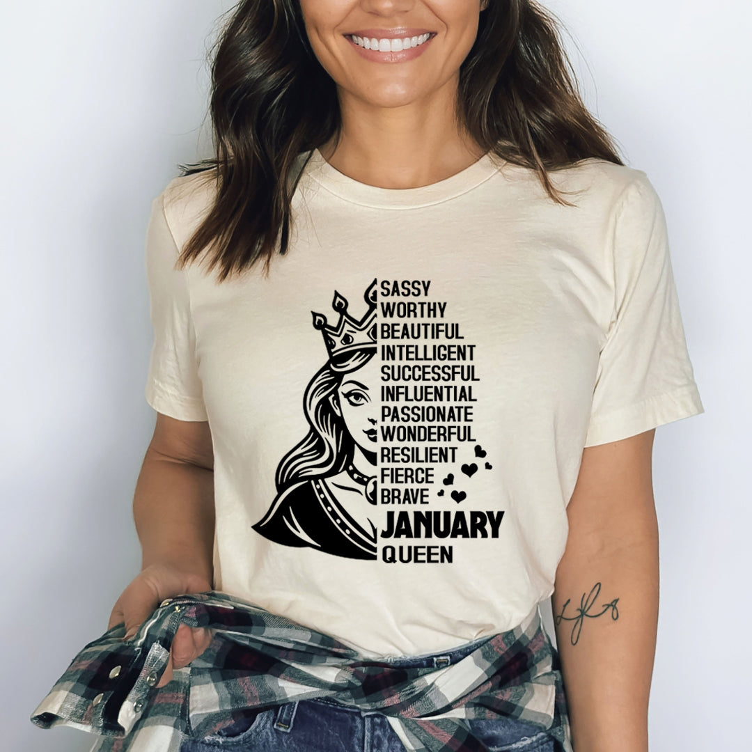 January Queen Worthy And Beautiful - Bella Canvas