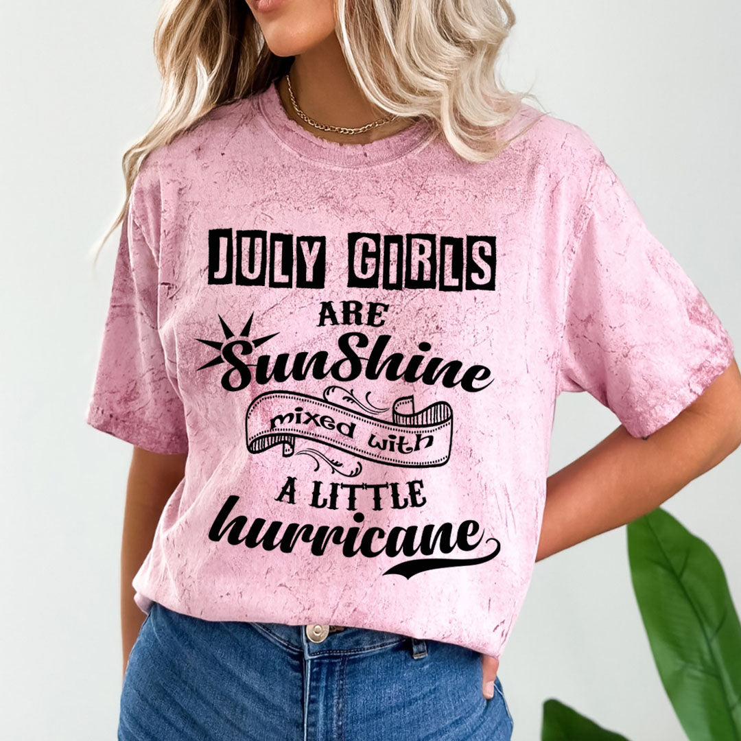 July Girls Are Sunshine - Unisex Tie-Dye Colorblast T-Shirt