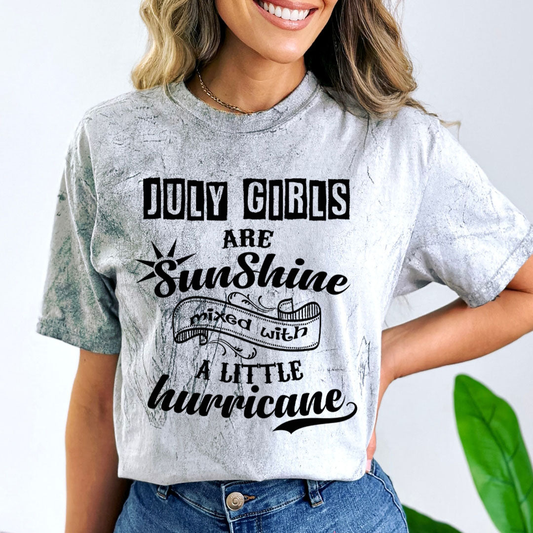 July Girls Are Sunshine - Unisex Tie-Dye Colorblast T-Shirt