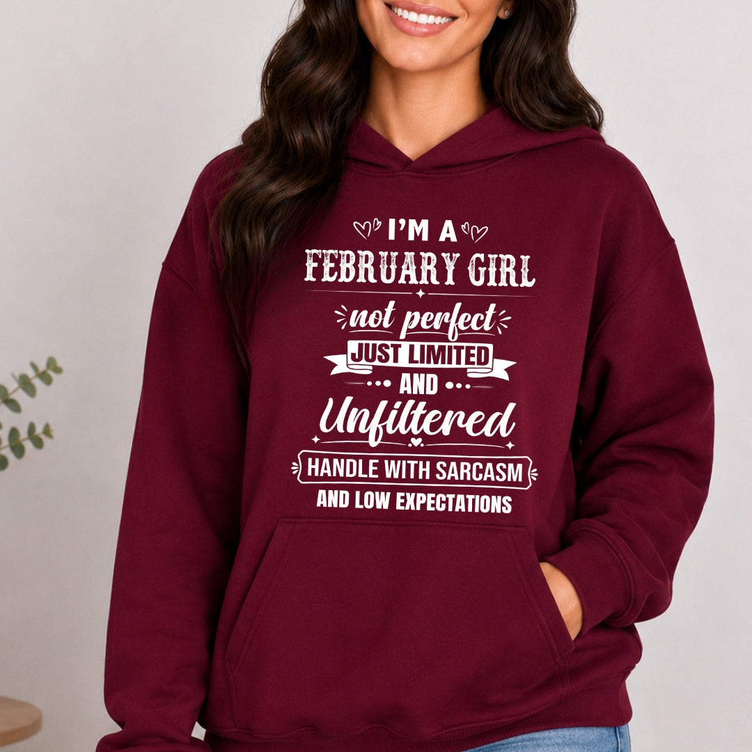 February Girl Not Perfect Just Limited - Sweatshirt & Hoodie - Cozy & Soft