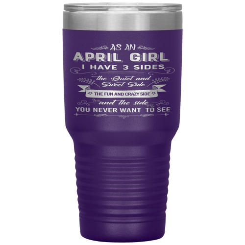 "April Girls 3 Sides "Tumbler.Buy For Family & Friends. Save Shipping.
